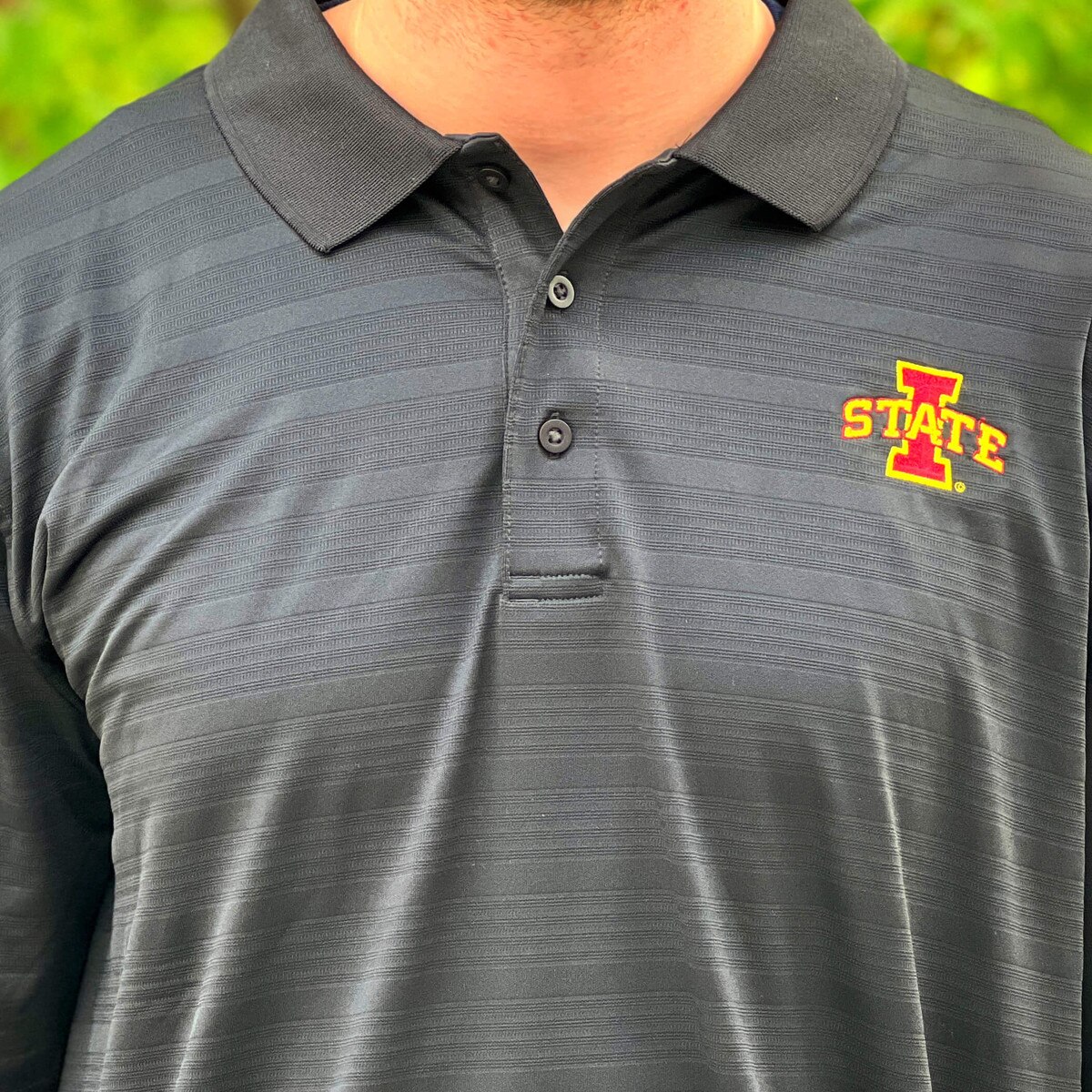 Champion® I-State Black Striped Polo